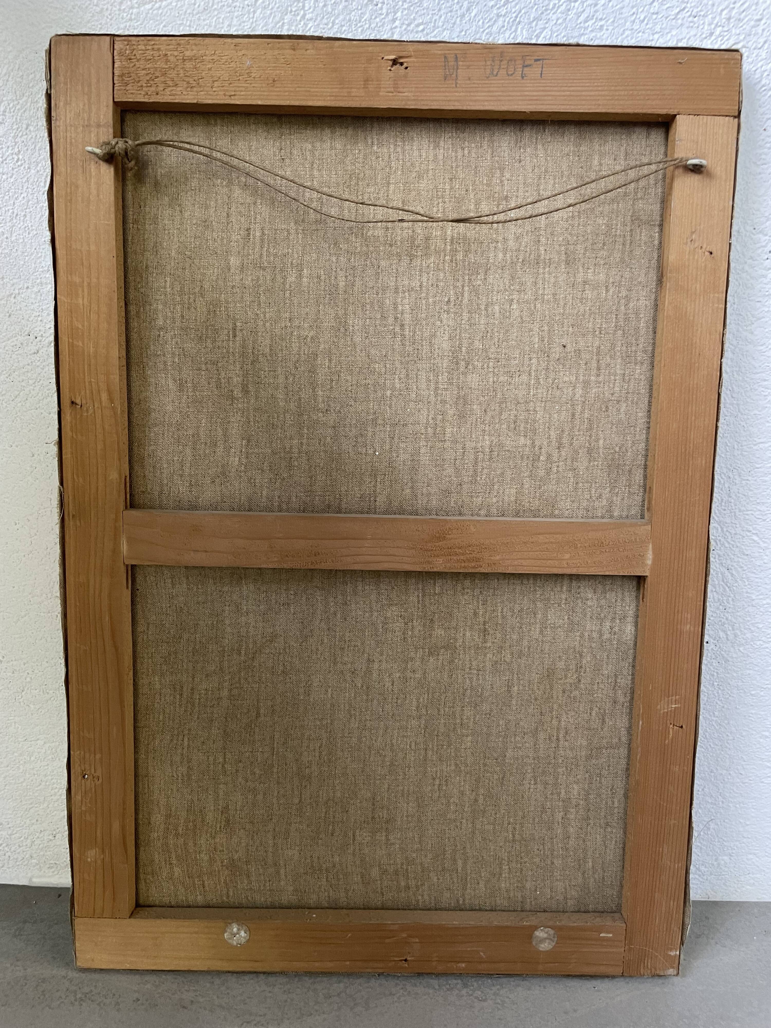 Oil painting on wood flowers signed Grumet