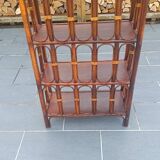 Vintage rattan shelf 4 levels – rattan bookcase