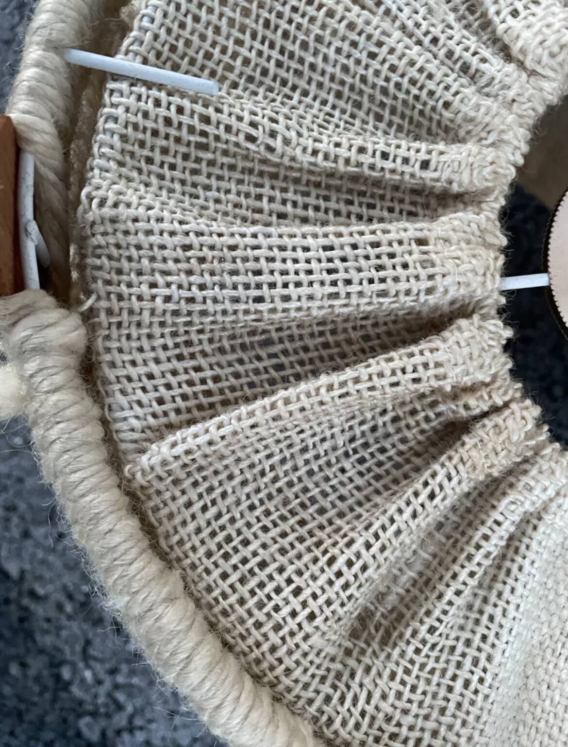 Scandinavian style jute and wood pendant light