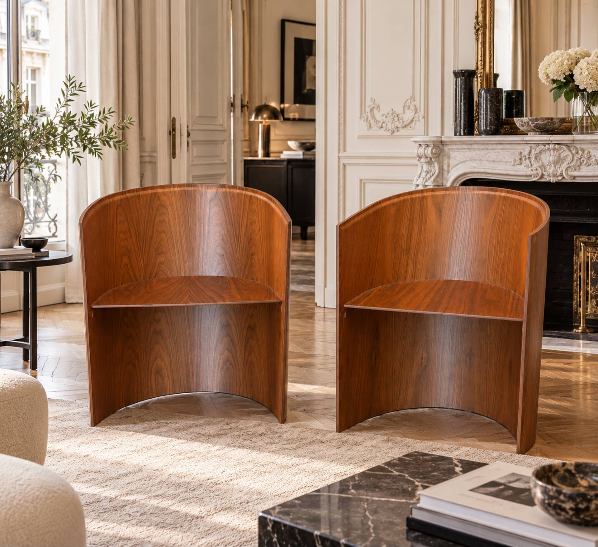 Pair of KANU 296 armchairs – Konstantin Grcic for Cassina – Walnut