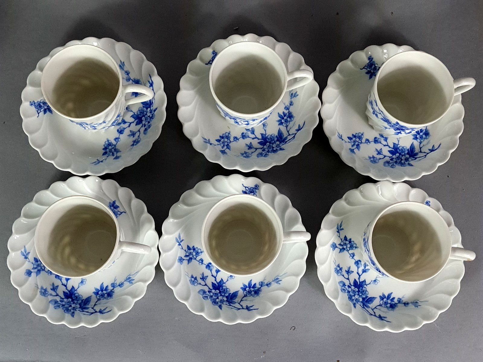 Complete coffee service for 6 people, Haviland Limoges porcelain C649 S