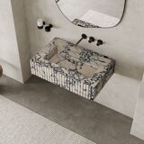 Luca - Grooved Marble Sink - Calacatta Viola - Medium