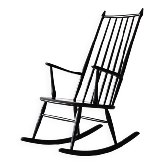 Scandinavian black rocking chair