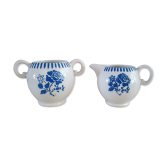 Iron earth sugar bowl and milk jug Lunéville