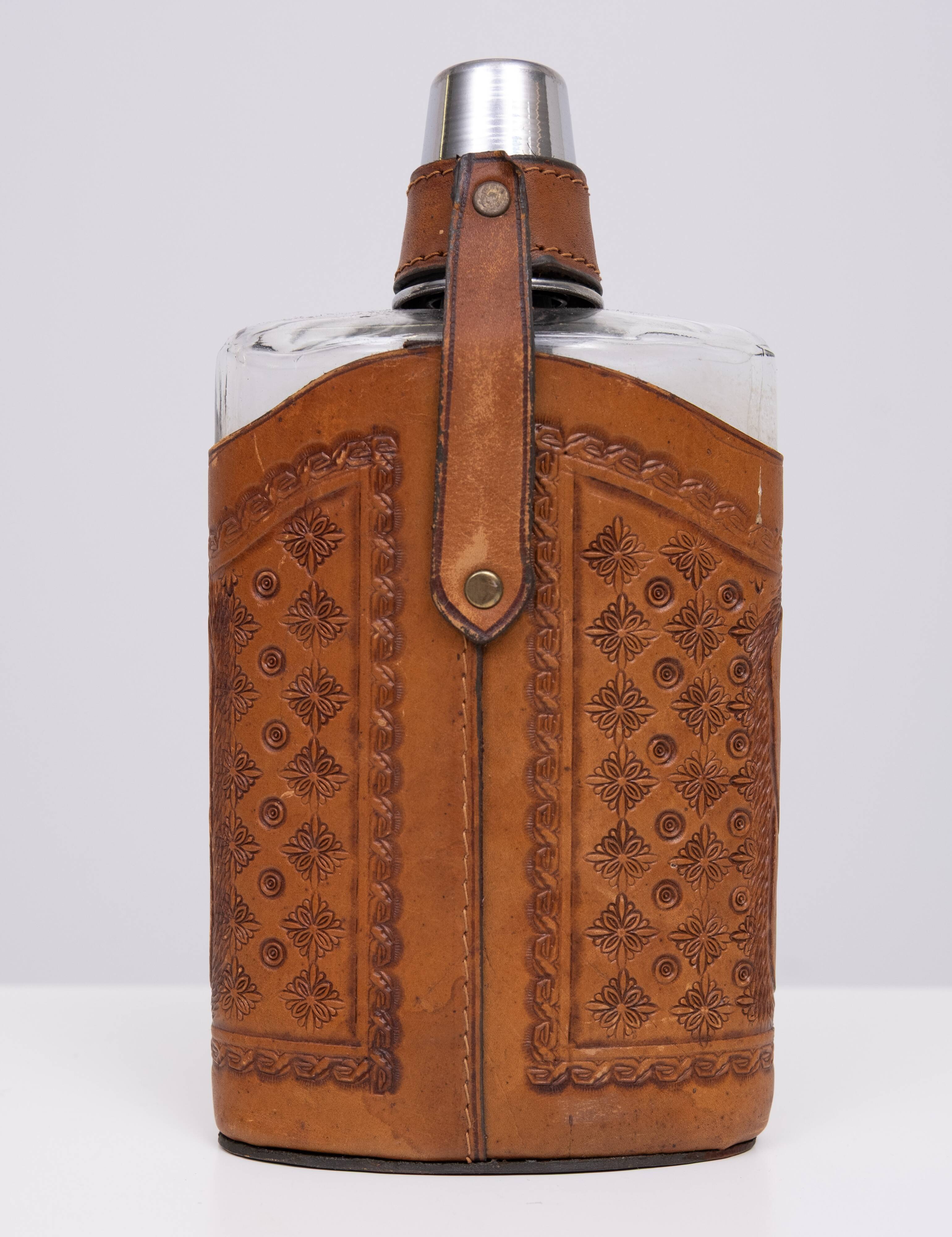 Angel Pazmino Tequila Hip Flask Ecuador 1960s