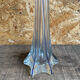 Large Antique Glass Flower Vase + Vertical Blue Lines 80cm Vintage