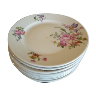 Dessert plates floral decoration Mehun France