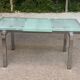 Table à manger italienne extensible rectangulaire en verre 210cm