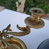 Empire style bouillotte lamp in bronze and sheet metal