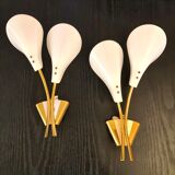 Paire d'appliques laiton design années 50 - 60