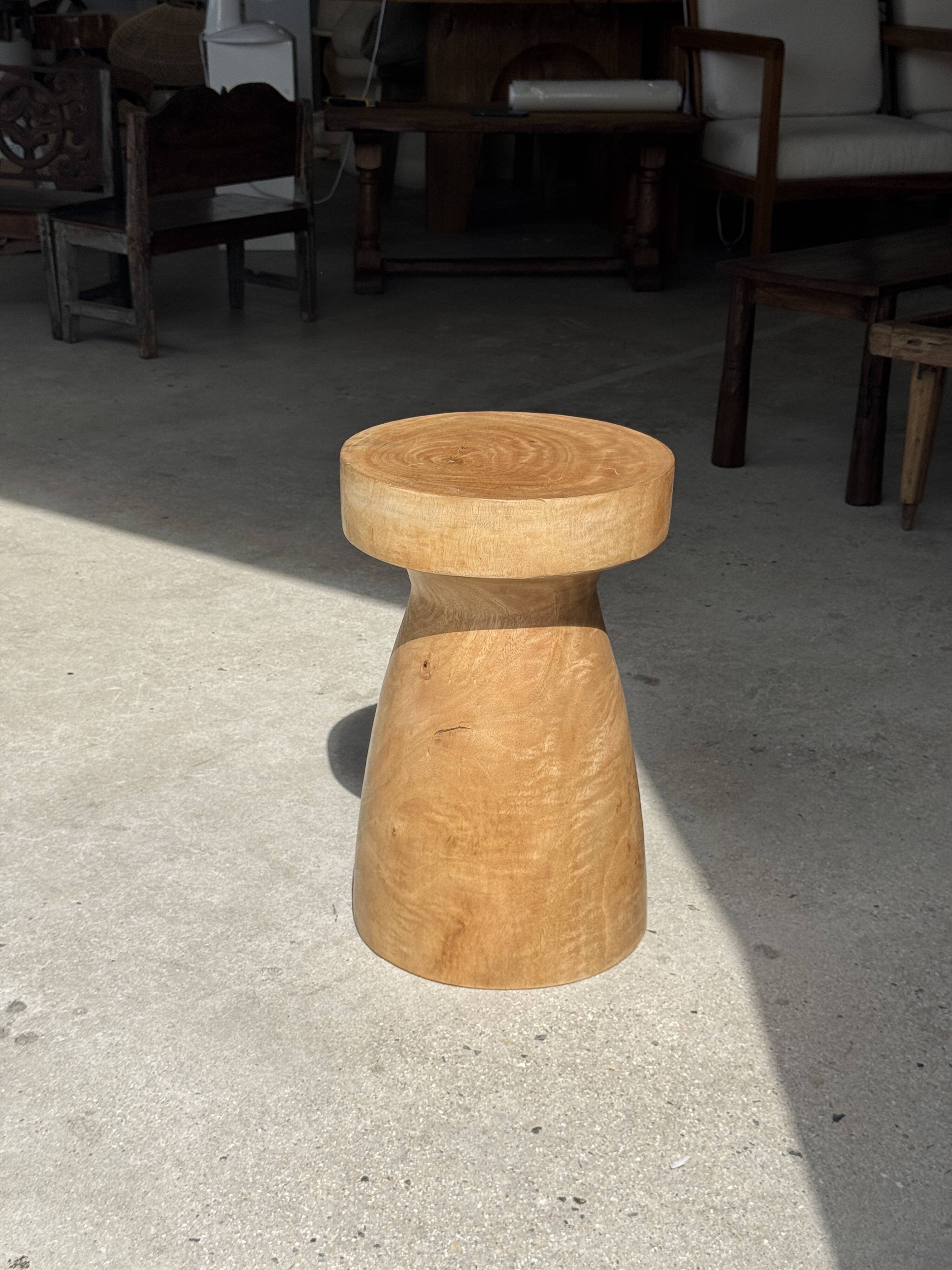 Stool, side table, end table in natural solid mango wood.