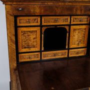 Secretary - Hand polished birch & intarsia - 2 drawers - 1840s