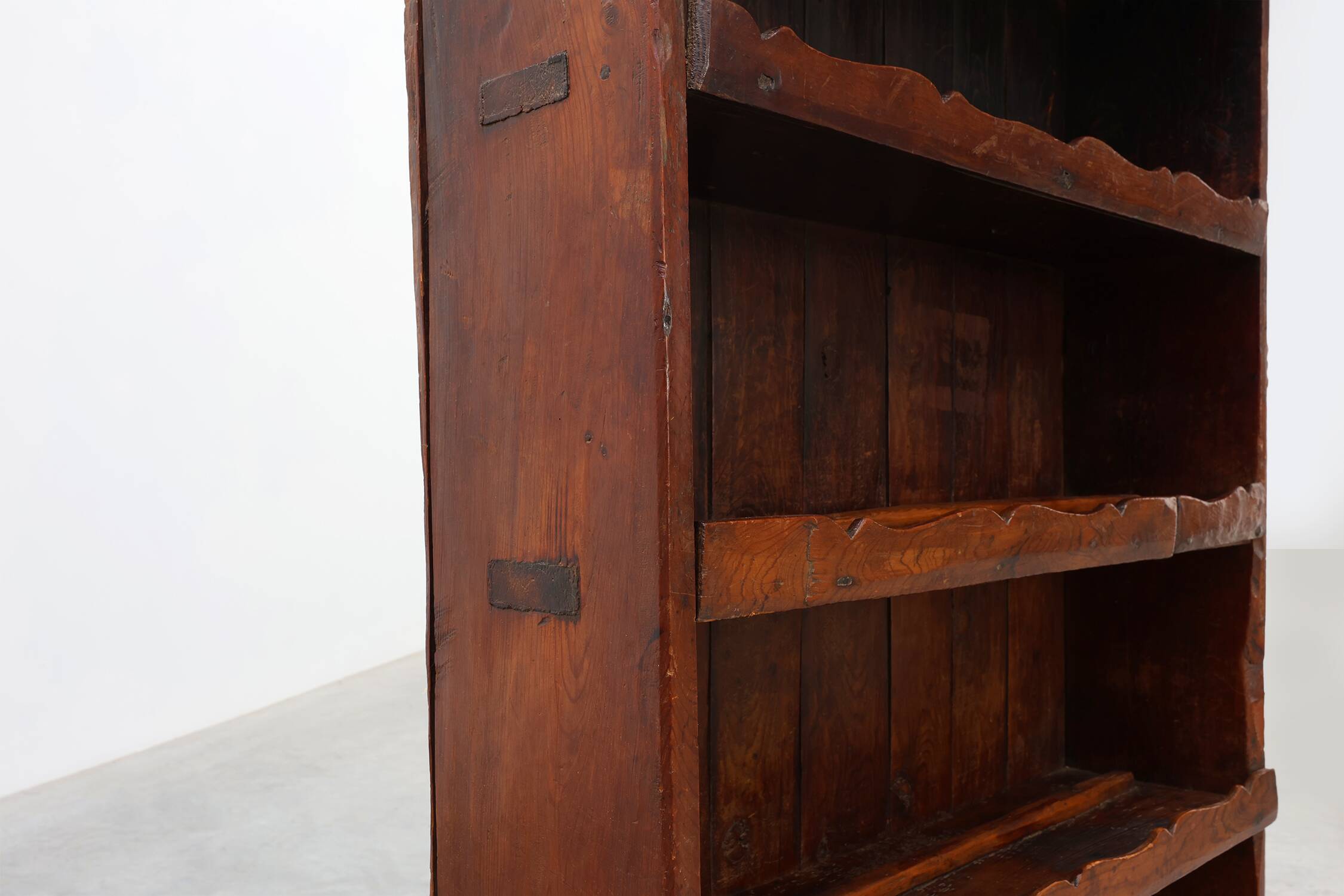 17th‑Century French Art Populaire Chestnut Cabinet with Gabled Top