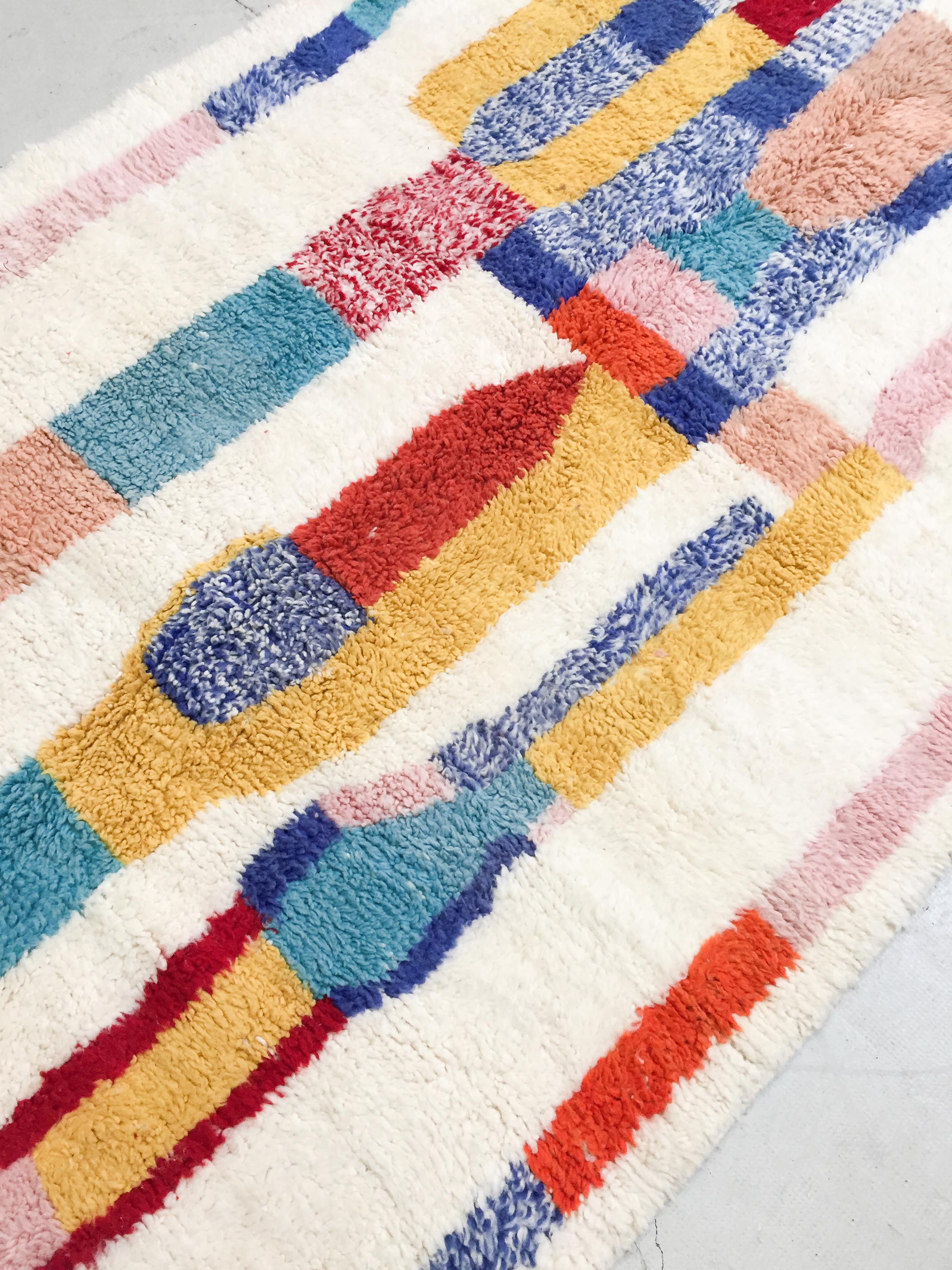 Contemporary azilal Moroccan Berber rug with colorful patterns 256x166cm