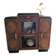 Buffet vitré Art déco en bois et marbre