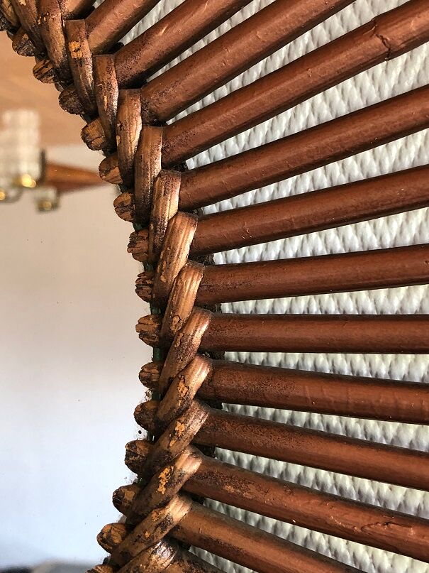 Rattan sun mirror - vintage 70