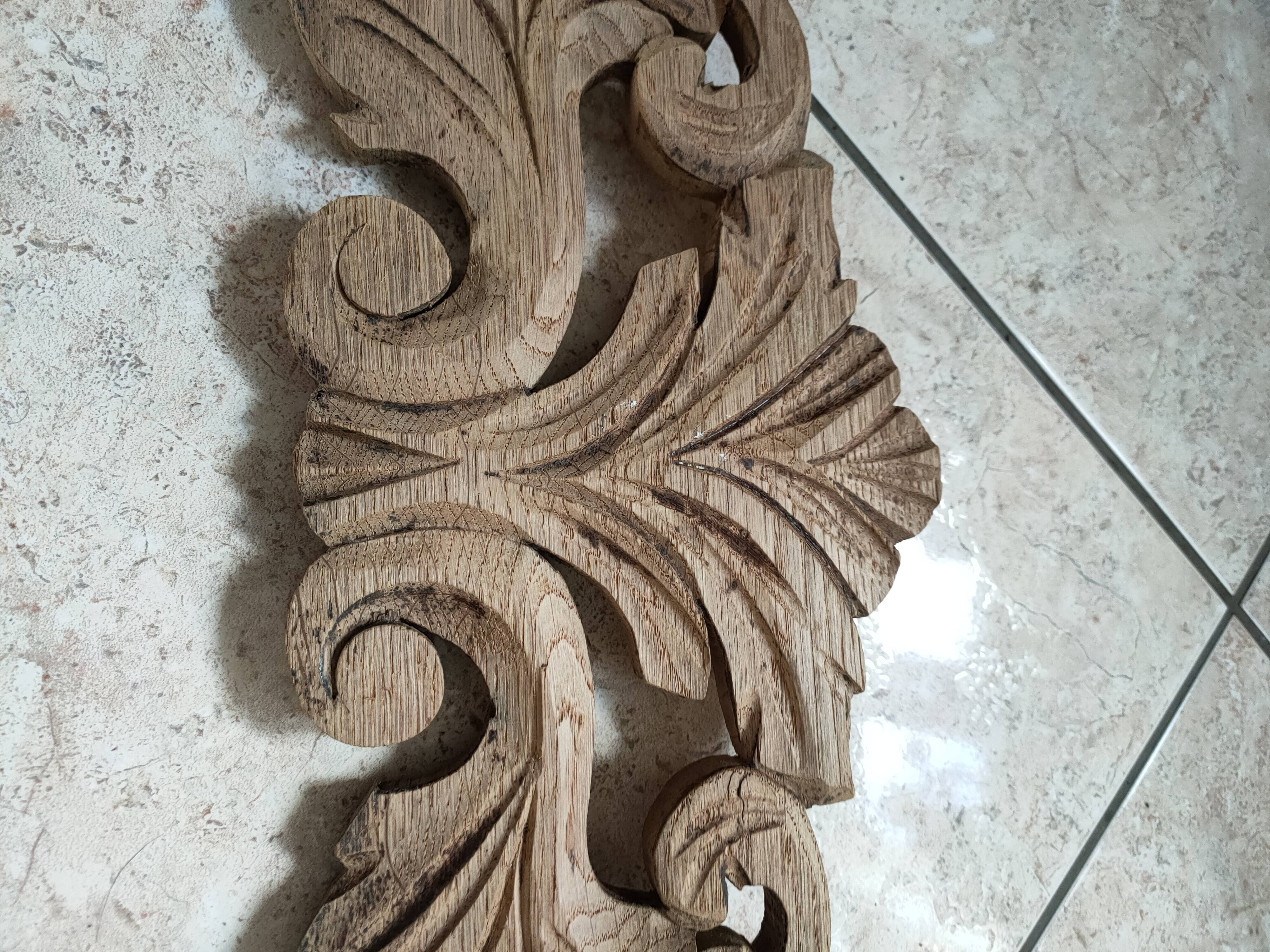 Old pediment in cut wood