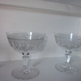 4 old champagne glasses