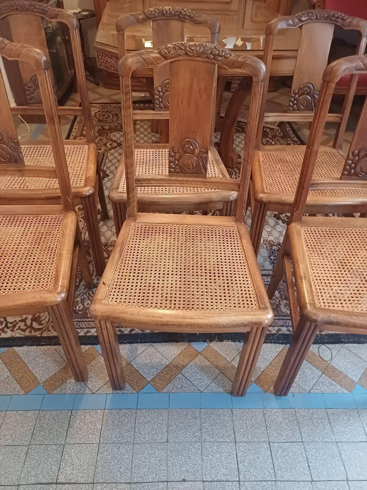 Caned chairs