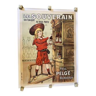 Sovereign wine poster 98 x 129 litho entoillee bordeaux imp camus