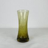 Vintage green bubble glass vase