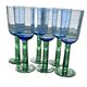 6 Verres Scandinaves Bleus et Verts Vintage Des Années 1980