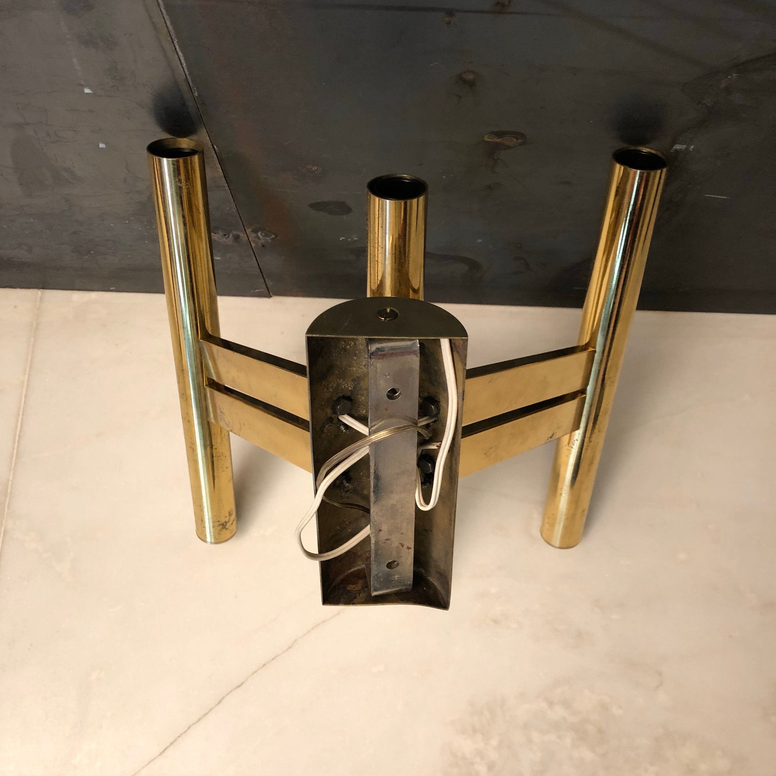 Single brass sconce from Sciolari, italy, 1970