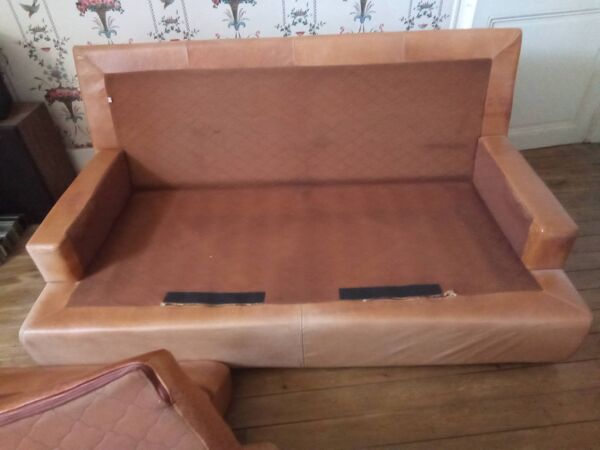 Canapé cuir  année 70