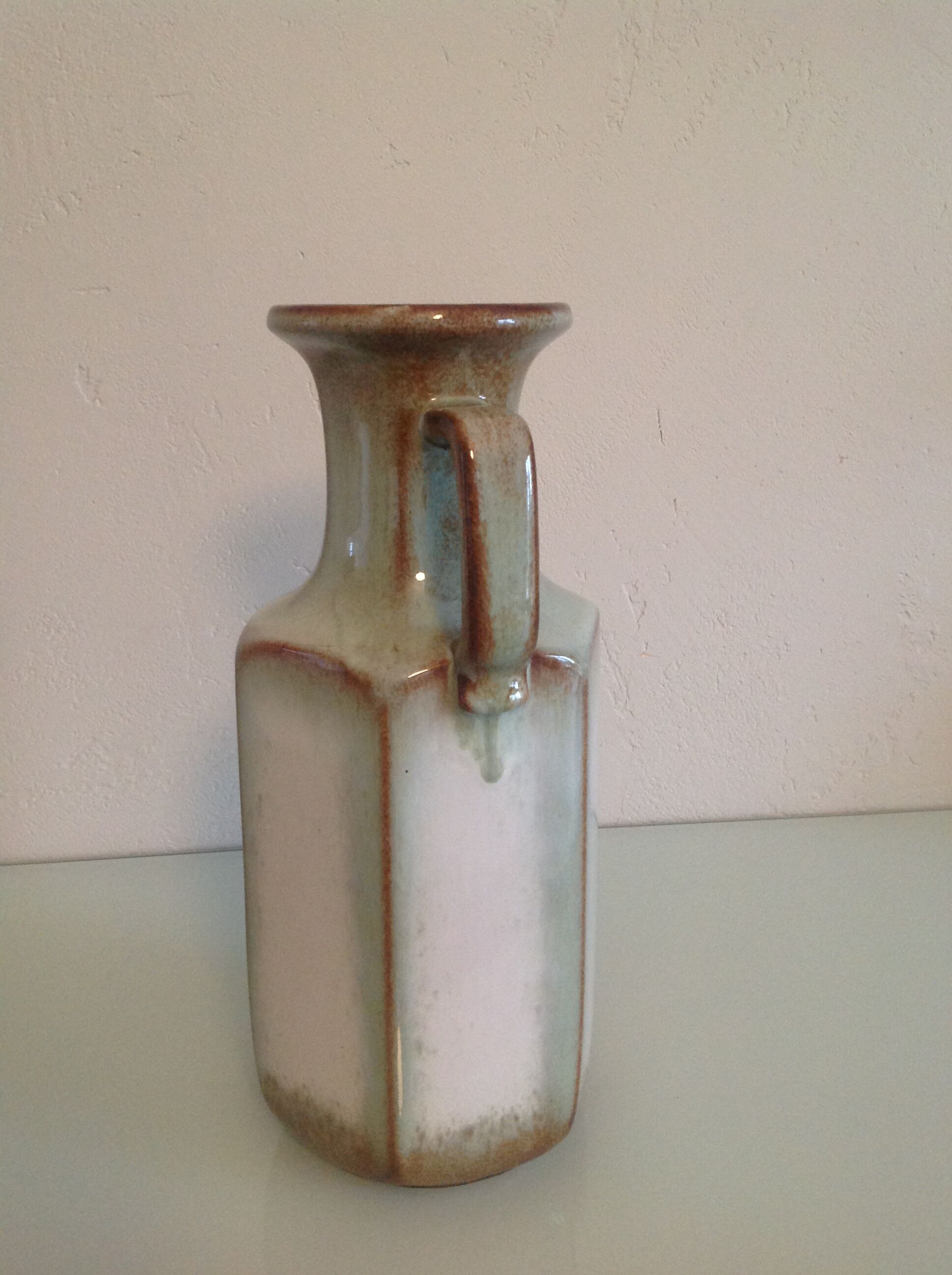Hexagonal vase with handle vintage Fat Lava Scheurich