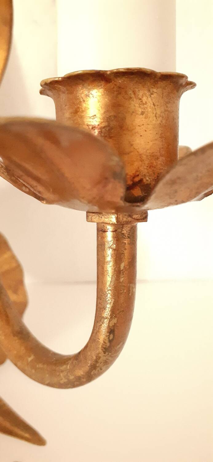 Vintage gold metal wall light
