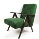 Vintage var green structural velvet easy chair, 1970s