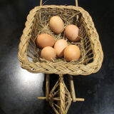 Fun wicker basket, late nineteenth, in the shape of a wheelbarrow.