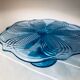Blue vintage glass cake display