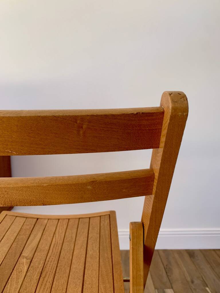 vintage beech wood folding chair from the 70s