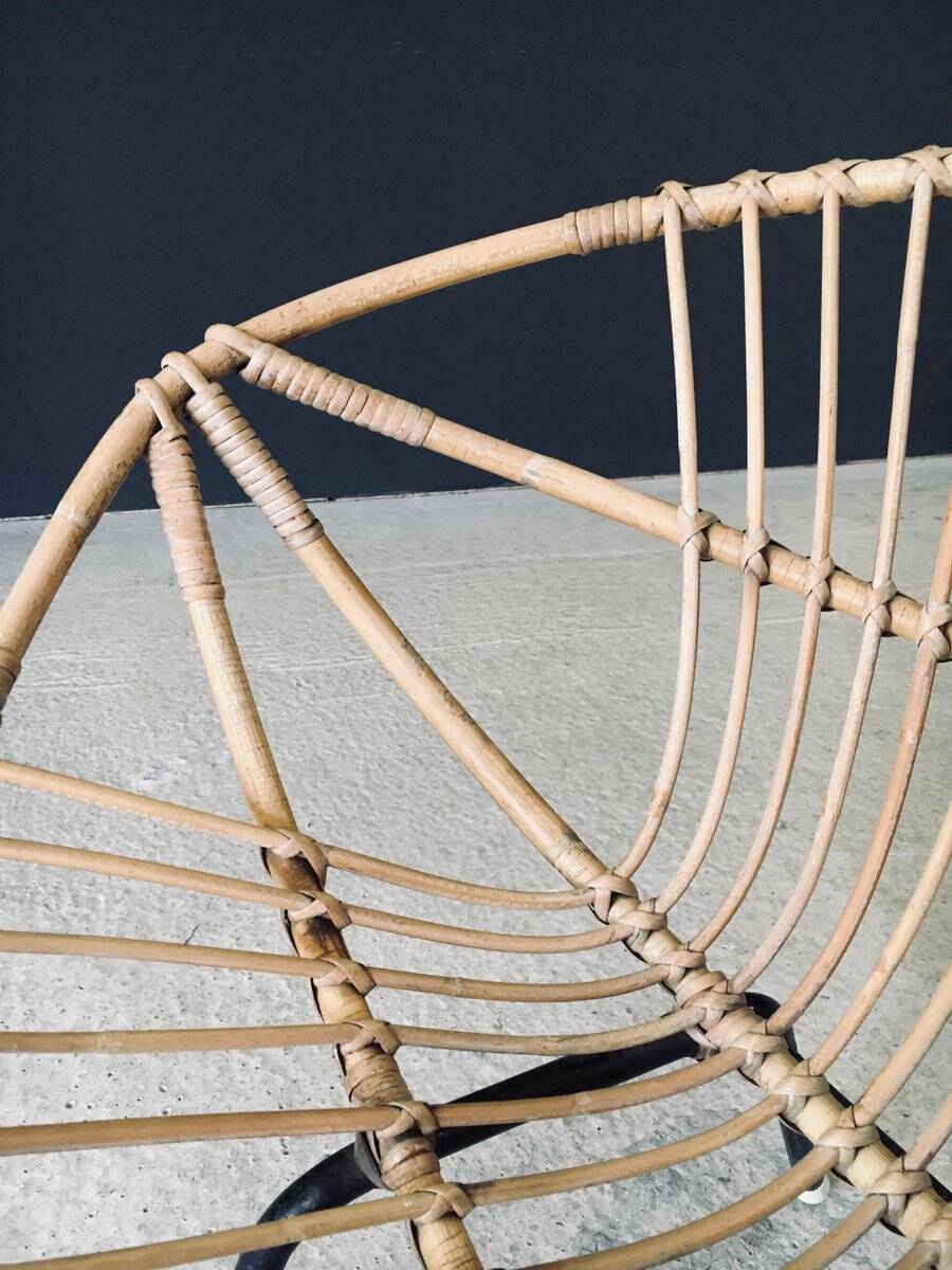 Mid-Century Modern Bamboo Lounge Chair, France, 1950s