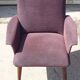 Paire de fauteuils vintage pied compas velours violet 1950s