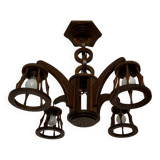 50s wooden chandelier
