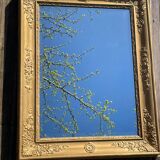 Beveled gold mirror