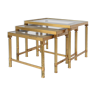 3 brass trundle tables