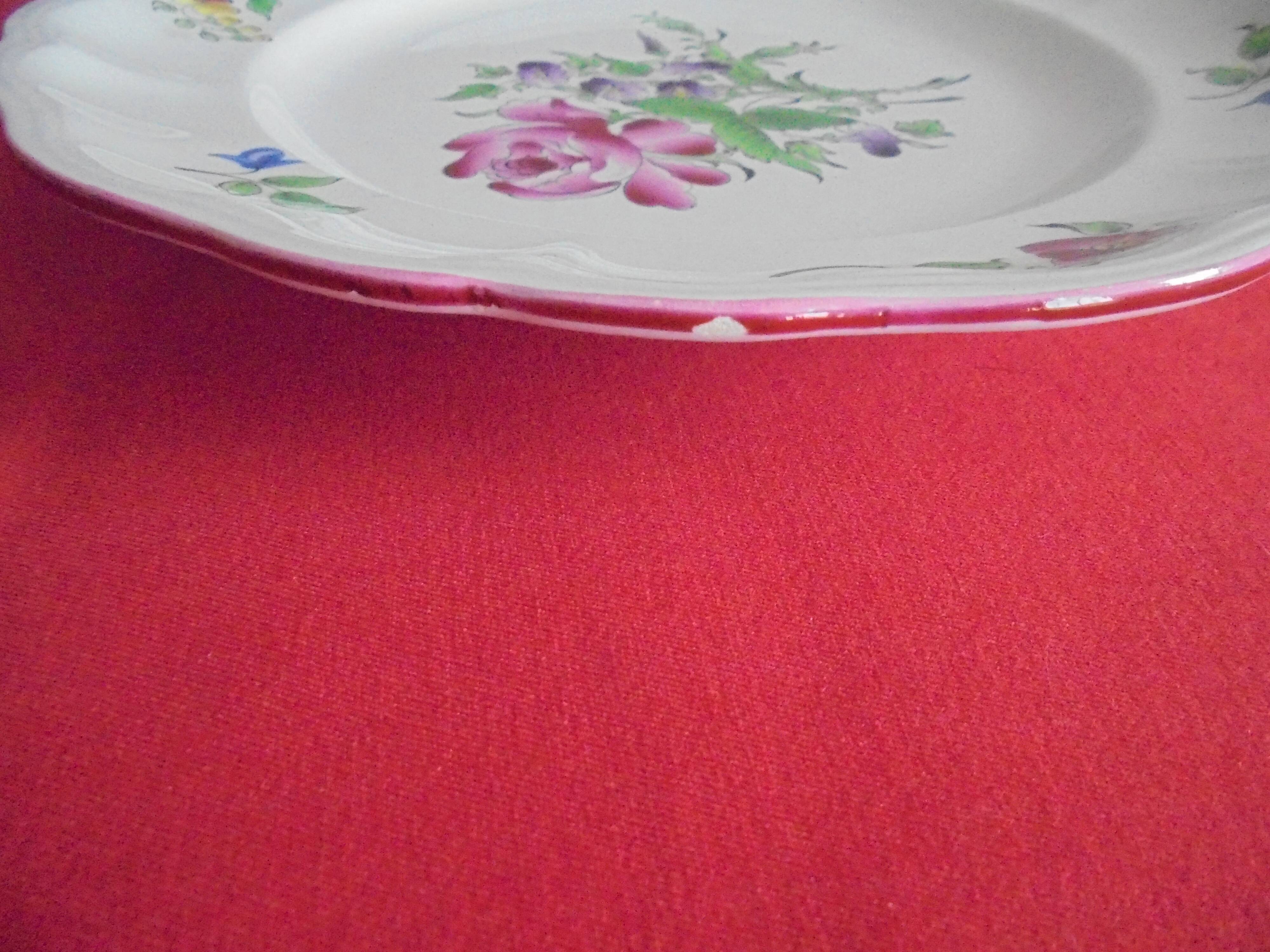 Lot 8 flat plates porcelain of Lunéville Flower patterns