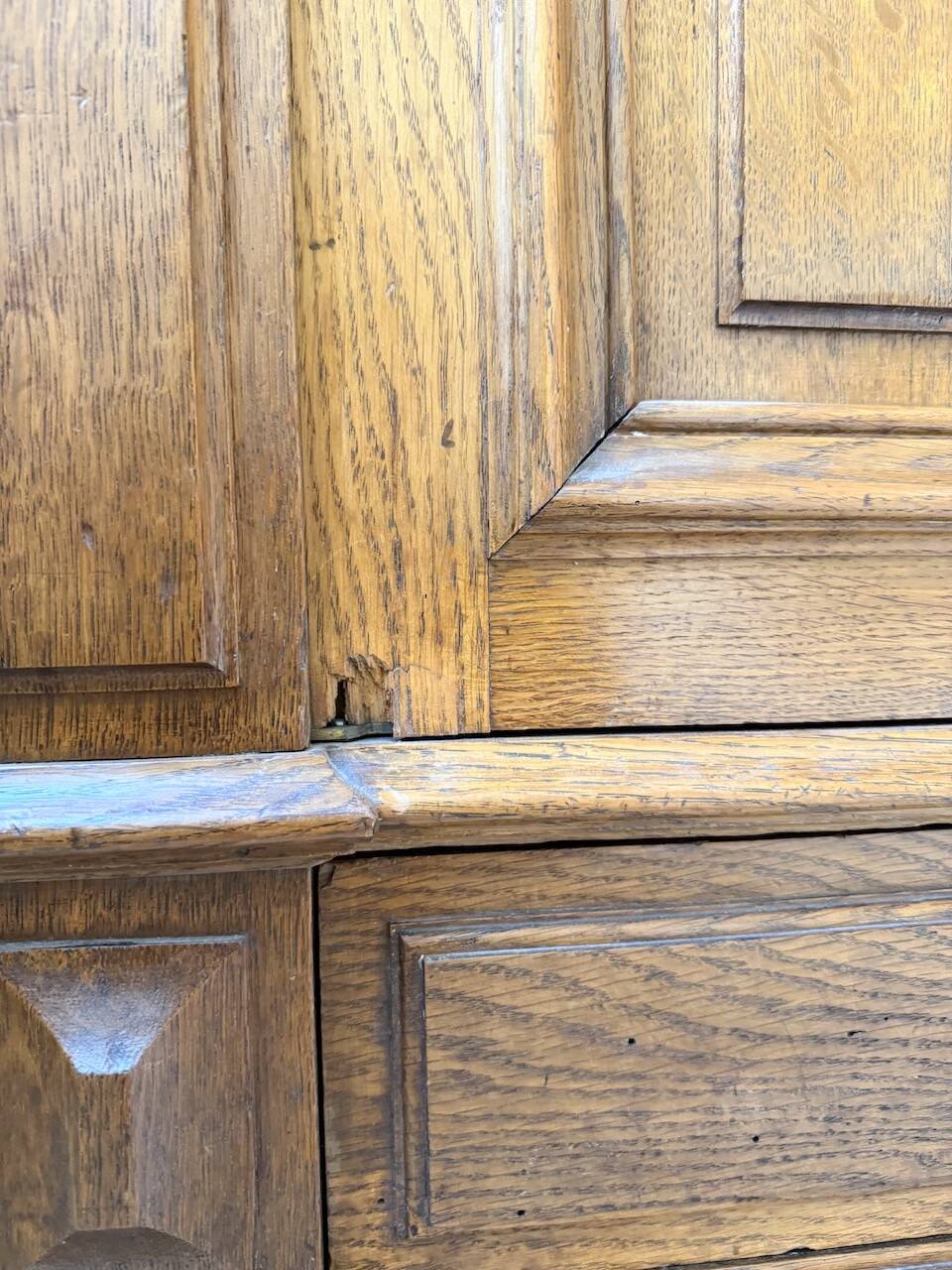 Antique XL Napoleonic oak glass bookcase, 19th century