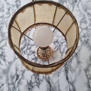 Lampe en laiton avec abat jour nacre vintage