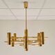 Golden brass chandelier by Gaetano Sciolari for Boulanger