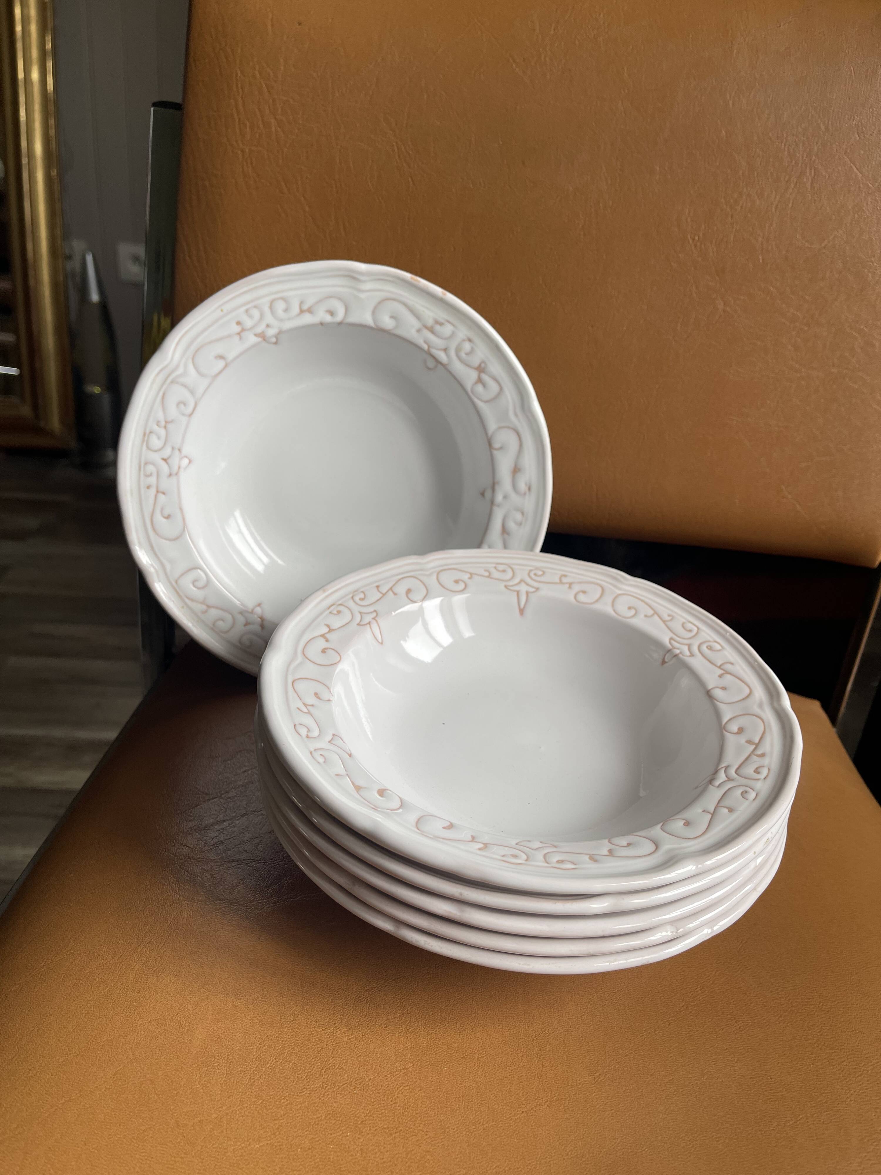 6 Niderviller soup plates