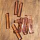 Ten pink glass knife holders