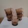 Set of 7 vintage smoked glass coffee cups - 1970s-80s