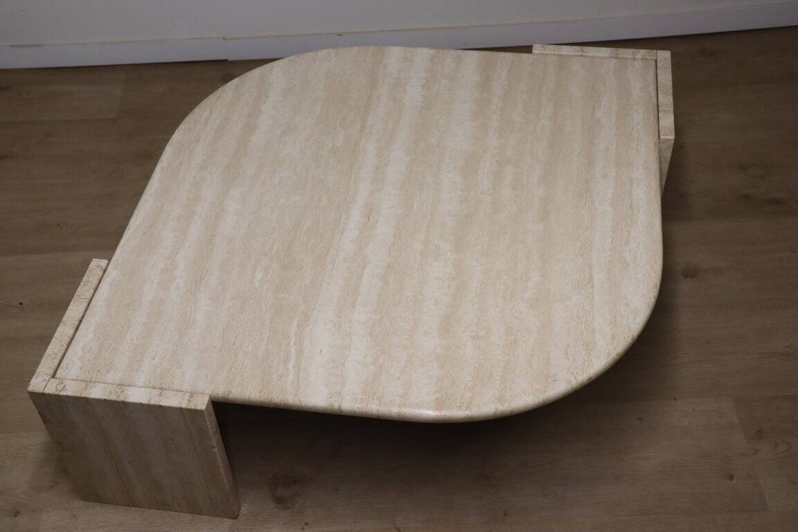 Travertine coffee table, 1980