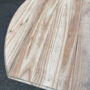 Renovated square extendable dining table in raw solid cherry wood, Louis XVI style.