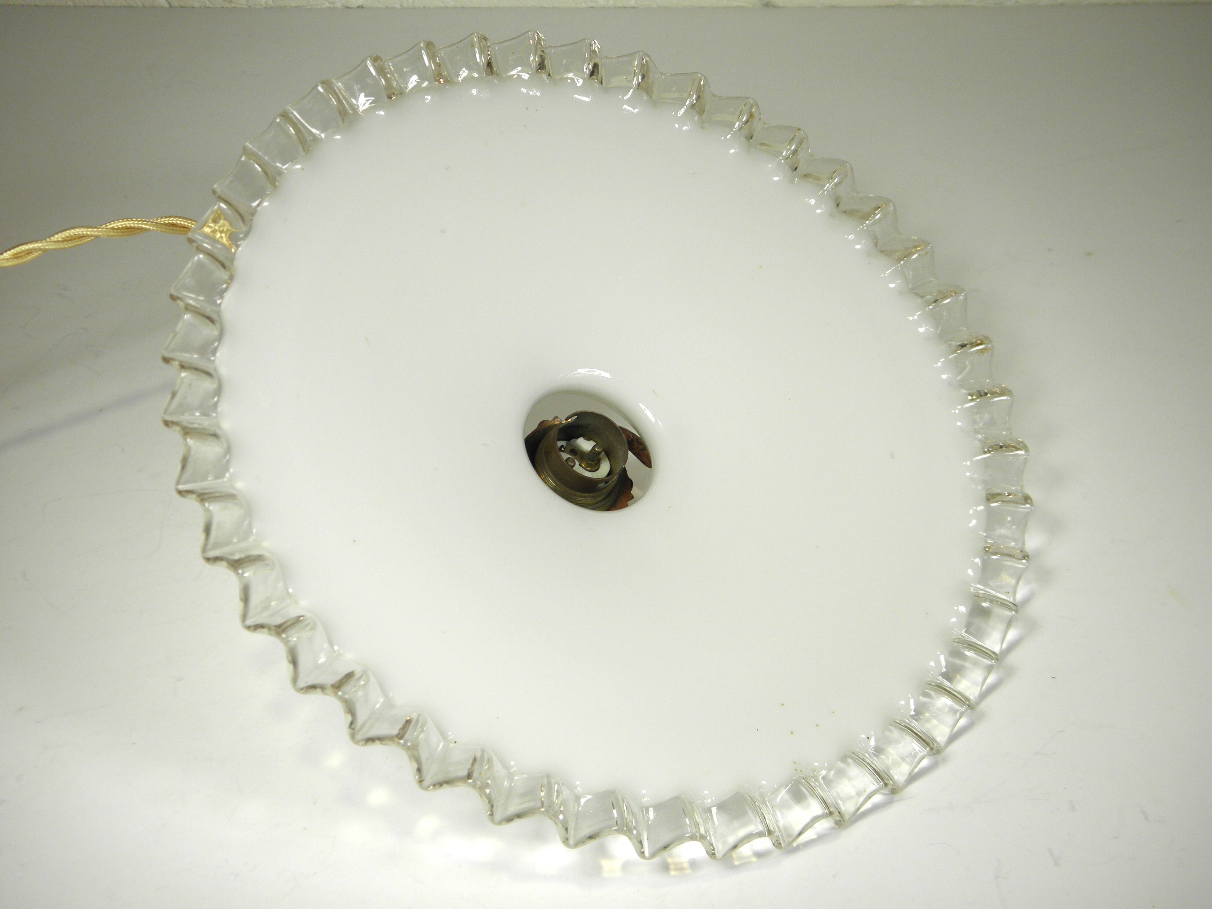 Suspension and rosette in opaline and porcelain