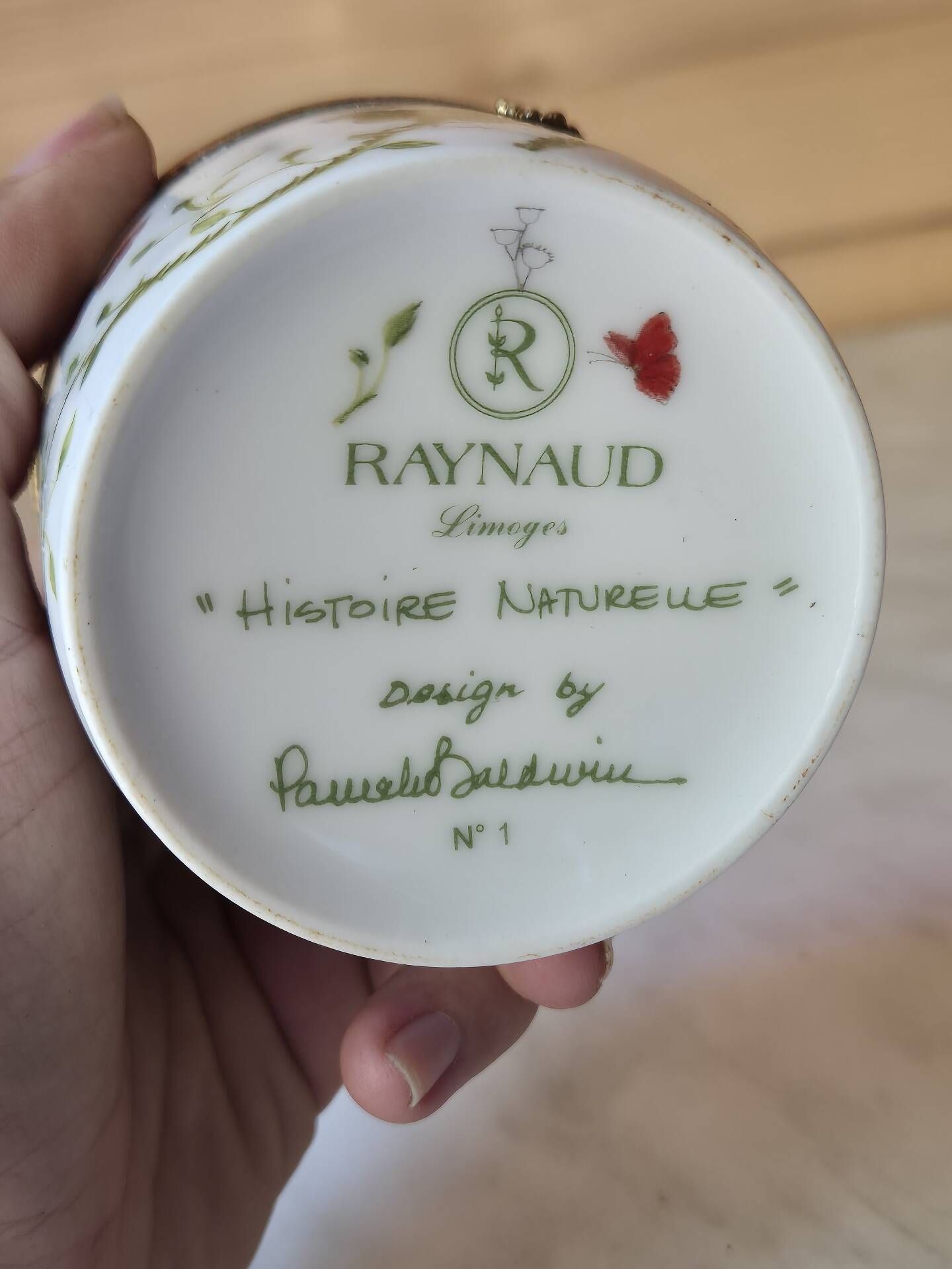 Vintage Raynaud Limoges Porcelain Box with Birds & Floral Decoration